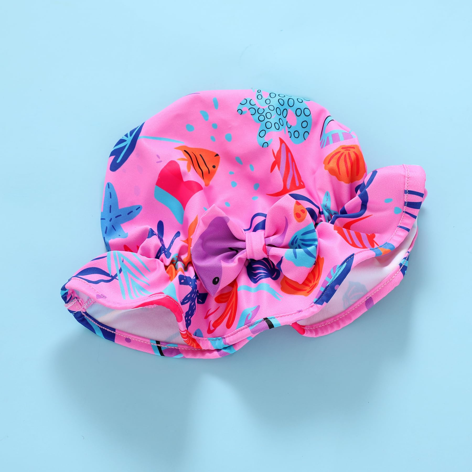 Infant Baby Girl Swimsuit One-Piece Long Sleeve Rash Guard with Hat Set Floral Zipper Bathing Suit Leopard Beach Wear(ROSEO, 12-18 Months)