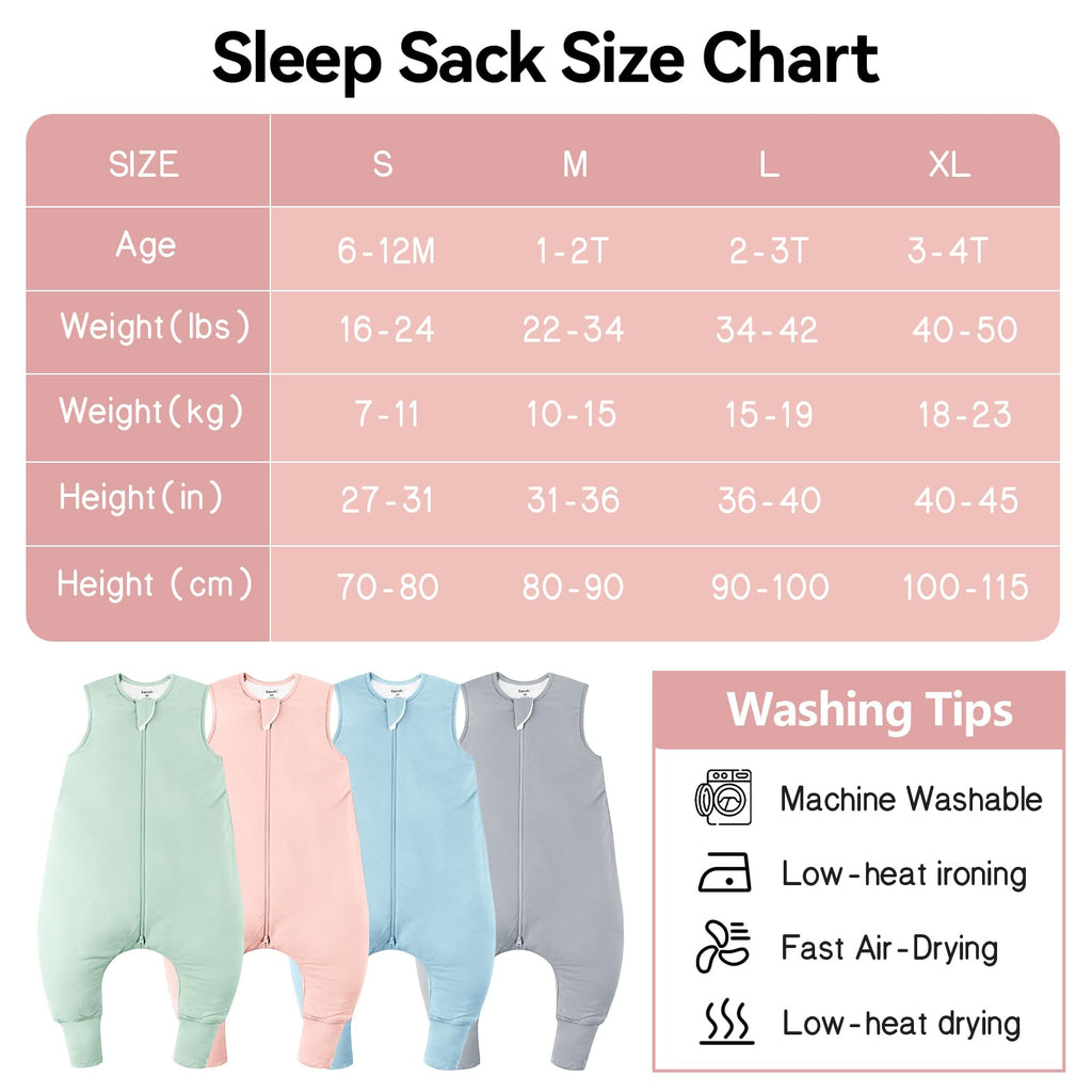 Rayon Made from Bamboo 0.5 TOG Summer Baby Sleep Sack with Feet 6-12 Months