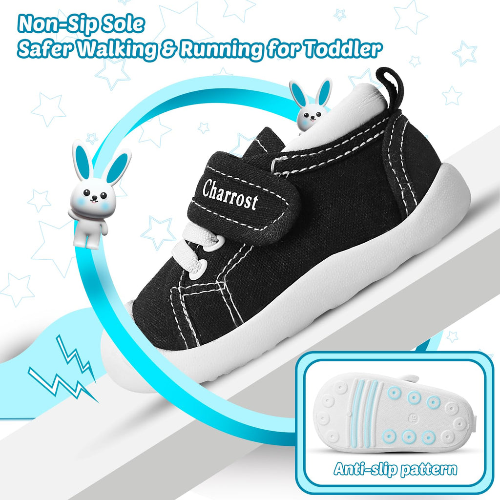 Charrost Baby Walking Shoes Toddler Girl Boy Soft Breathable Canvas Shoes