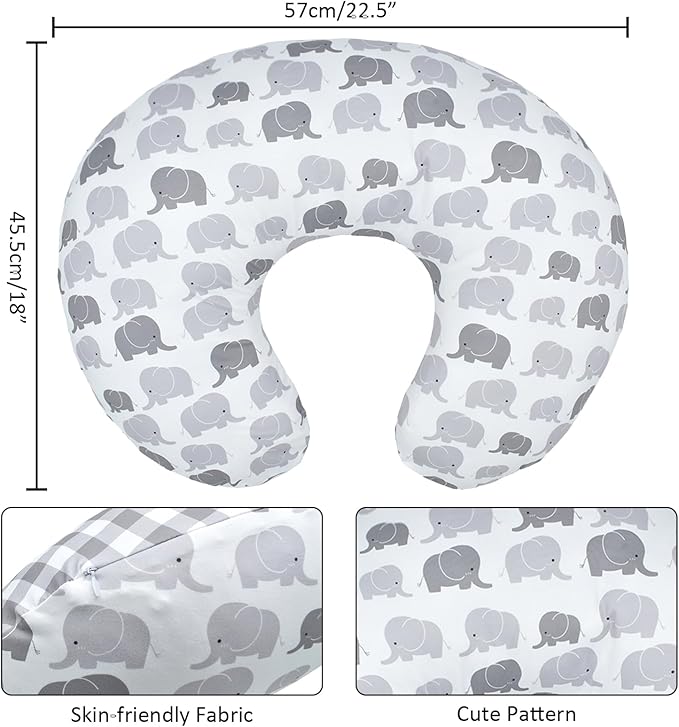 Winmany Baby Nursing Pillow Cover Newborn Removable Breastfeeding Pillowcover Cute Pattern Girls Boys Nursing Pillowcase for Breast and Bottole Feeding