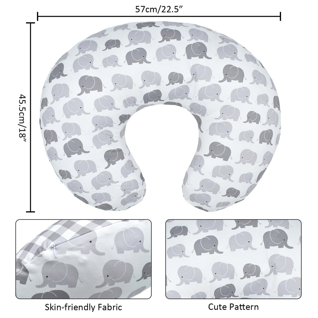 Winmany Baby Nursing Pillow Cover Newborn Removable Breastfeeding Pillowcover Cute Pattern Girls Boys Nursing Pillowcase for Breast and Bottole Feeding