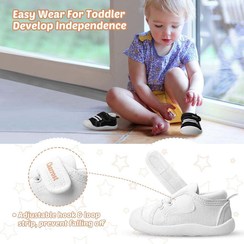 Charrost Baby Walking Shoes Toddler Girl Boy Soft Breathable Canvas Shoes