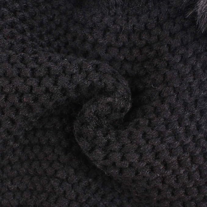 Duoyeree Baby Winter Hat Scarf Glove Beanie Set Girls Boys Pom Pom Knitted Beanie Mitten Scarves for Toddler 0-3T