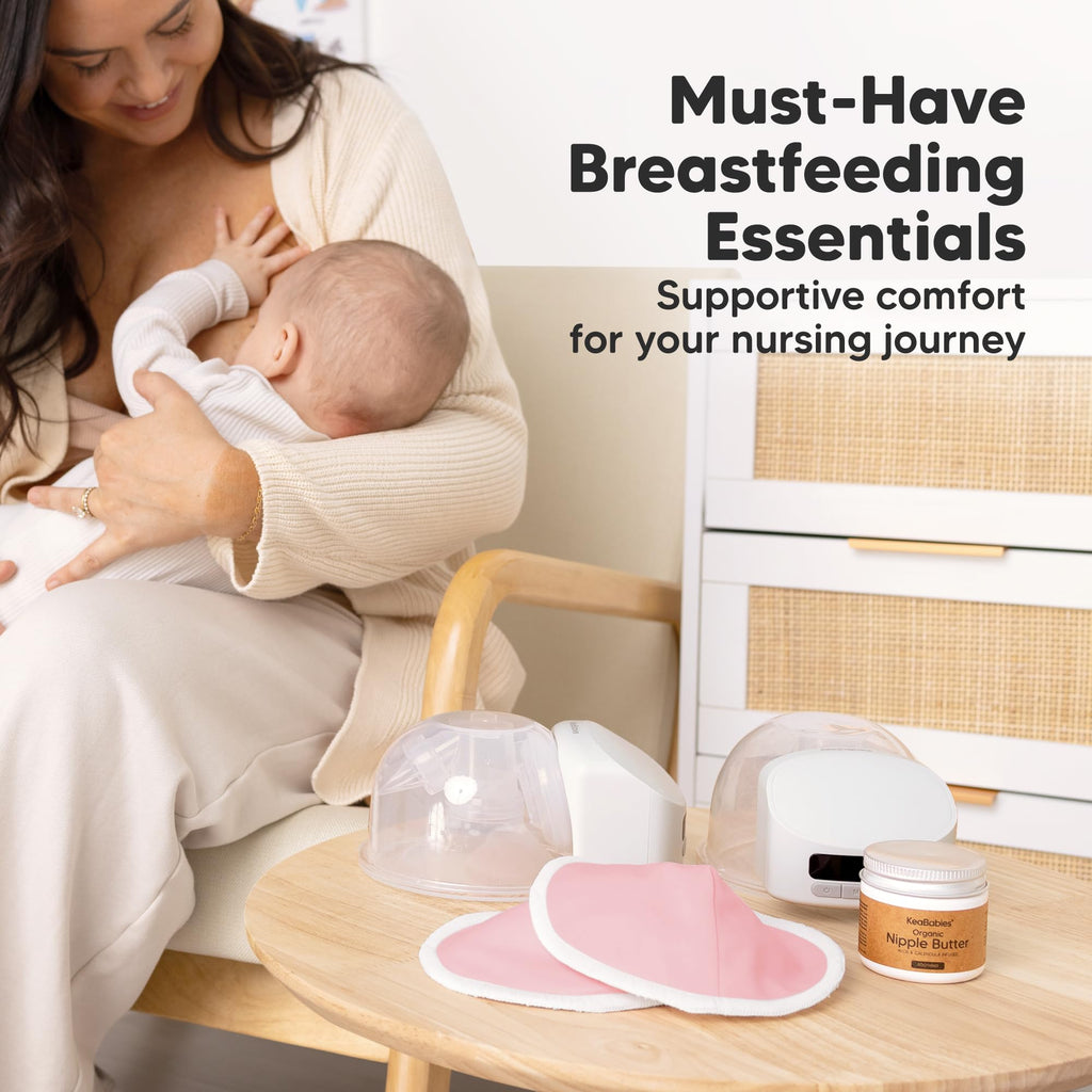 Organic Nursing Pads 14 Washable Breast Pads, Bag (Pastel Touch, XL 5.6")