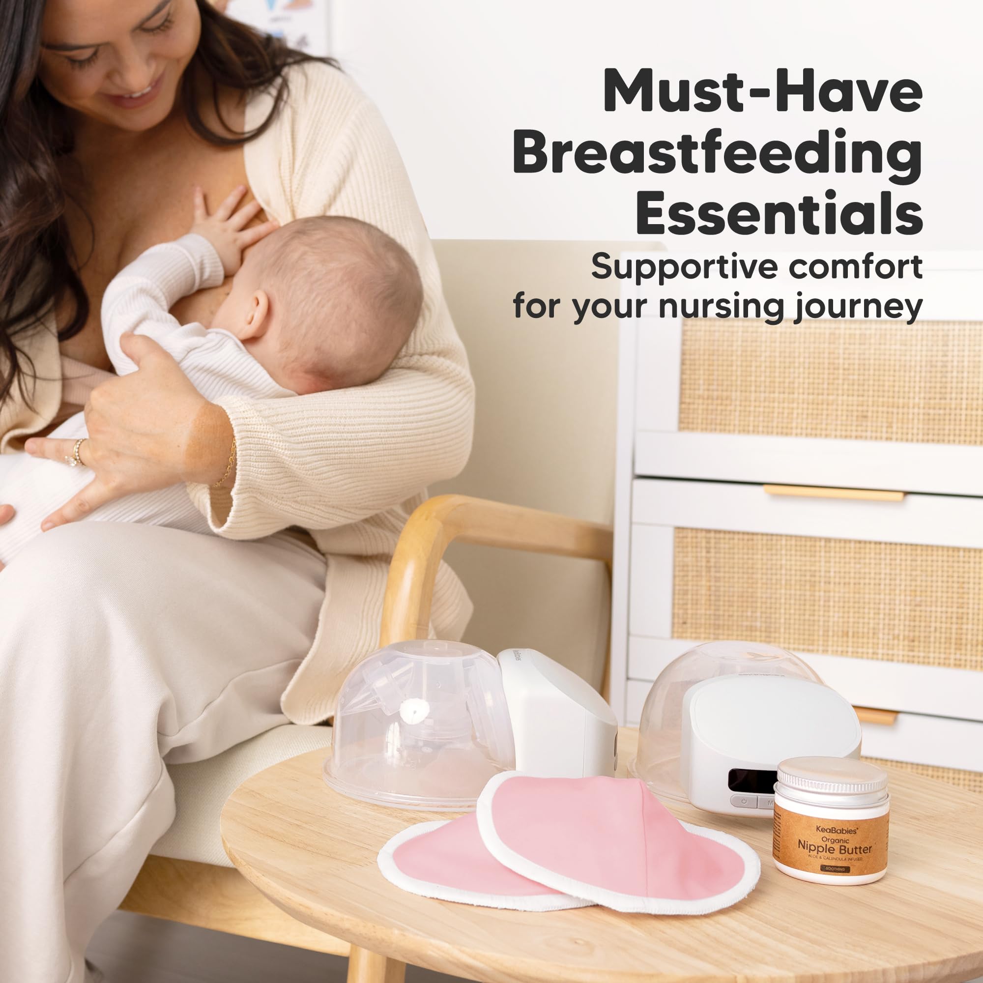 Organic Nursing Pads 14 Washable Breast Pads, Bag (Pastel Touch, XL 5.6")