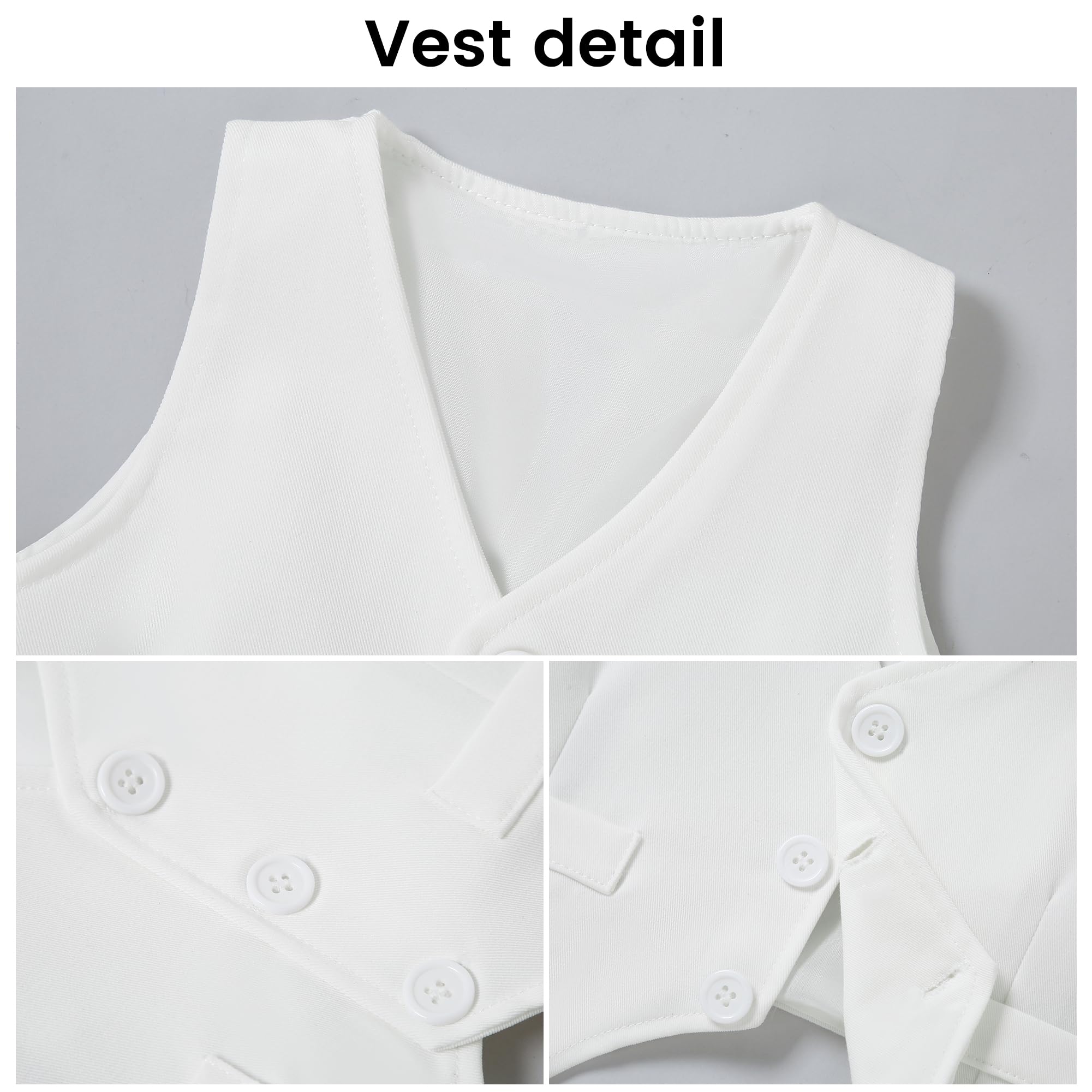 DISAUR Baby Boy Suspender Outfit Baby Formal Outfit Boy Short Sleeve Infant White Shirt White Vest Pants Bow Tie 6 9 Months