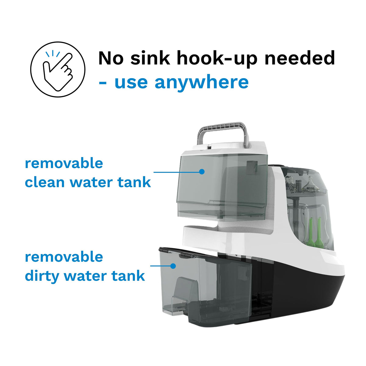 Baby Brezza Baby Bottle Washer Pro - Clinically Proven Better Cleaning