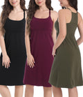 SUIEK 3-Pack Maternity Nursing Nightgown Breastfeeding Tank Tops Pregnancy Sleepwear (Large)