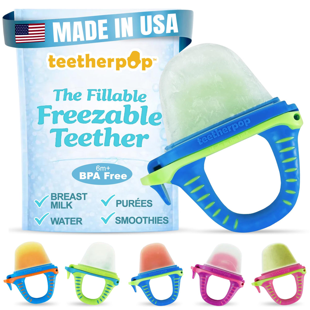Fillable Freezer Teethers for Babies – Made in USA Teething Pacifier
