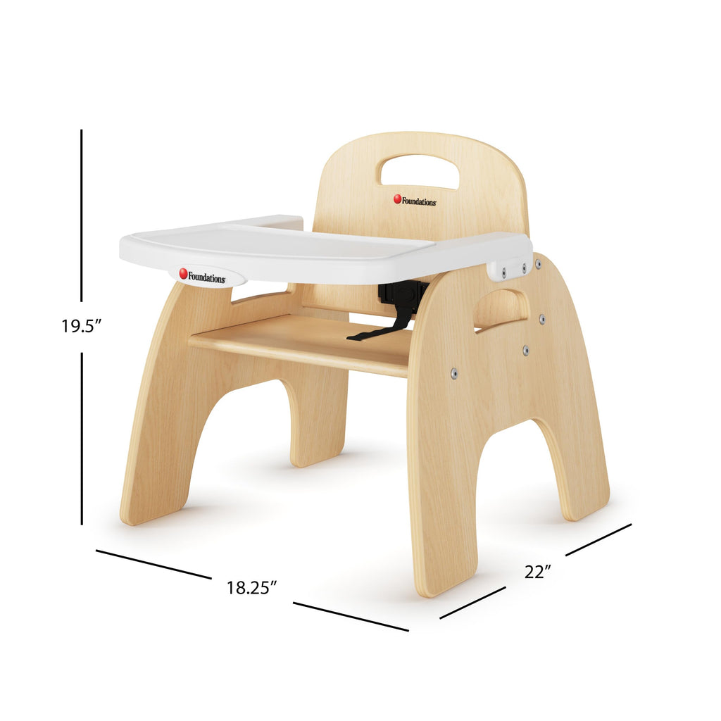 Foundations Easy Serve Low 9" Wood Feeding Chairs Highchairs, 2 Pack