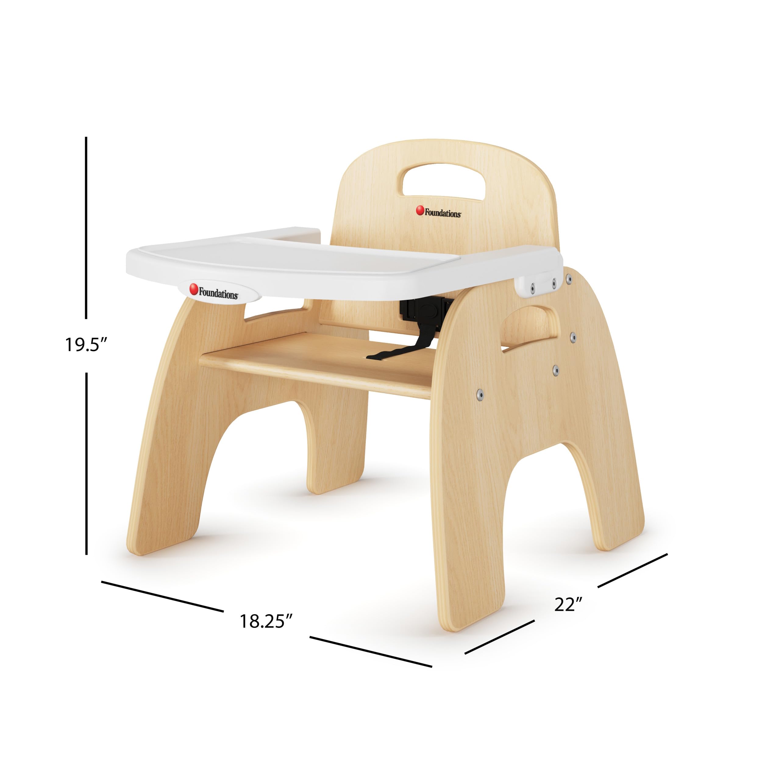 Foundations Easy Serve Low 9" Wood Feeding Chairs Highchairs, 2 Pack