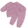 HonestBaby 2-Piece Cozy Velour Sweatshirt and Jogger Sweatpants Set Org. Cotton for Toddler, Baby, Dusty Lavendar, 6 Years
