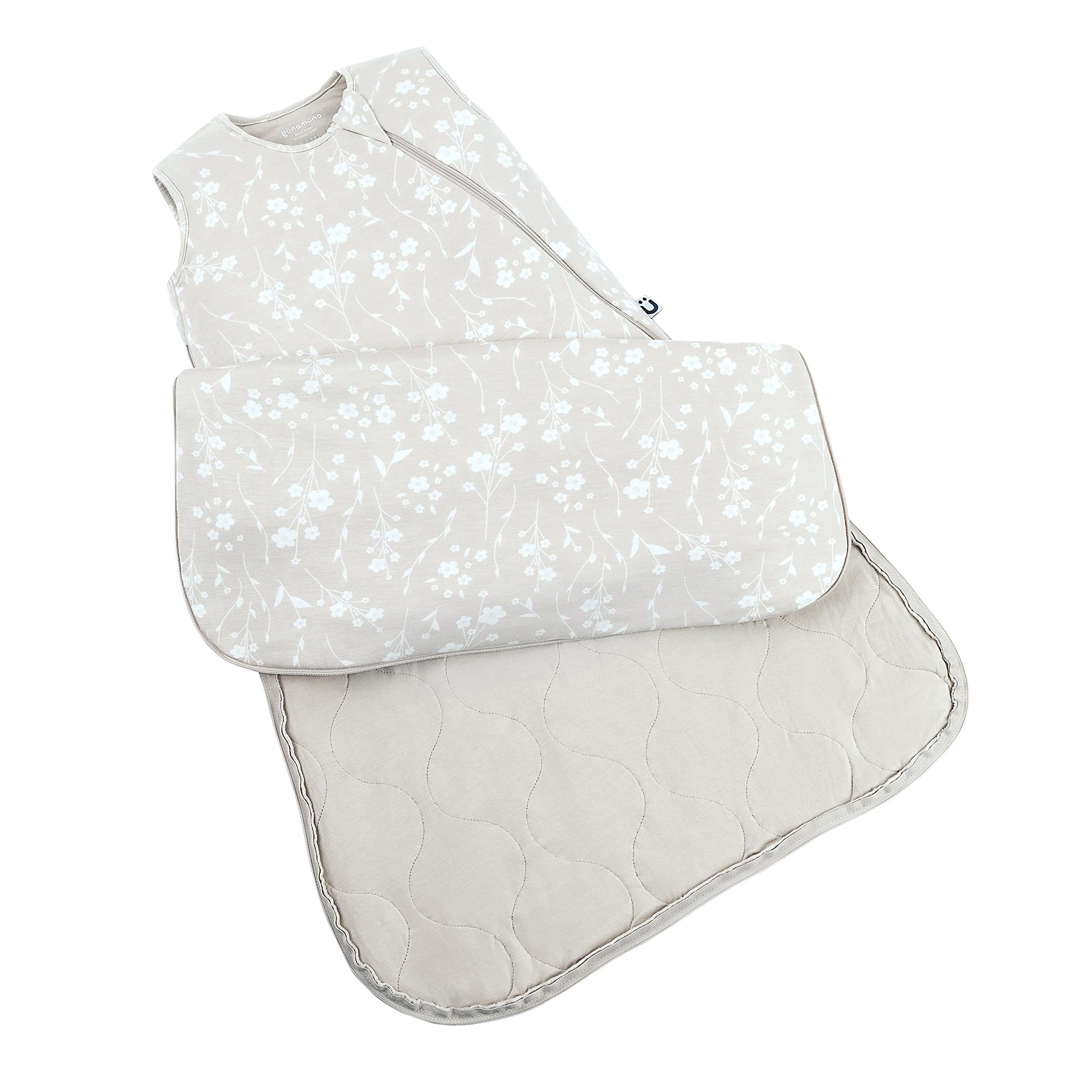 GUNAMUNA Sleep Sacks for Babies Toddlers and Newborns, Easy Changing Diaper Zipper, 2.5 TOG, Magnolia, 18-24 Months