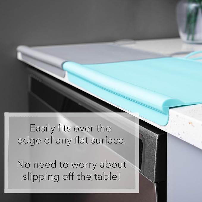 The Table Tyke Table Tyke Placemat XL Silicone Baby Placemat with Teething Edge Bumper - Waterproof Toddler Table Mat for Eating, BPA Free, Dishwasher Safe (Grey)