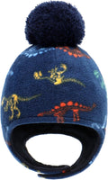 Baby Beanie Hat Pom Full Hood Hat Toddler Winter Hat Fleece Earflap Cap for 6M-4T Boys Girls Winter