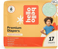 Hello Bello Premium Diapers Size 6 (35+ lbs) Daring Doodlers Designs, 17ct Jumbo Pack