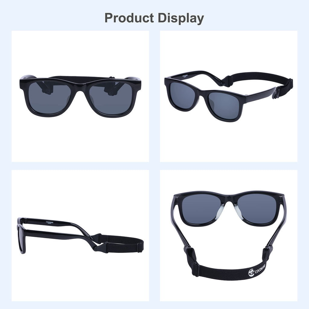 COCOSAND Flexible Polarized Baby Sunglasses with Strap & Silicone Nose Pads