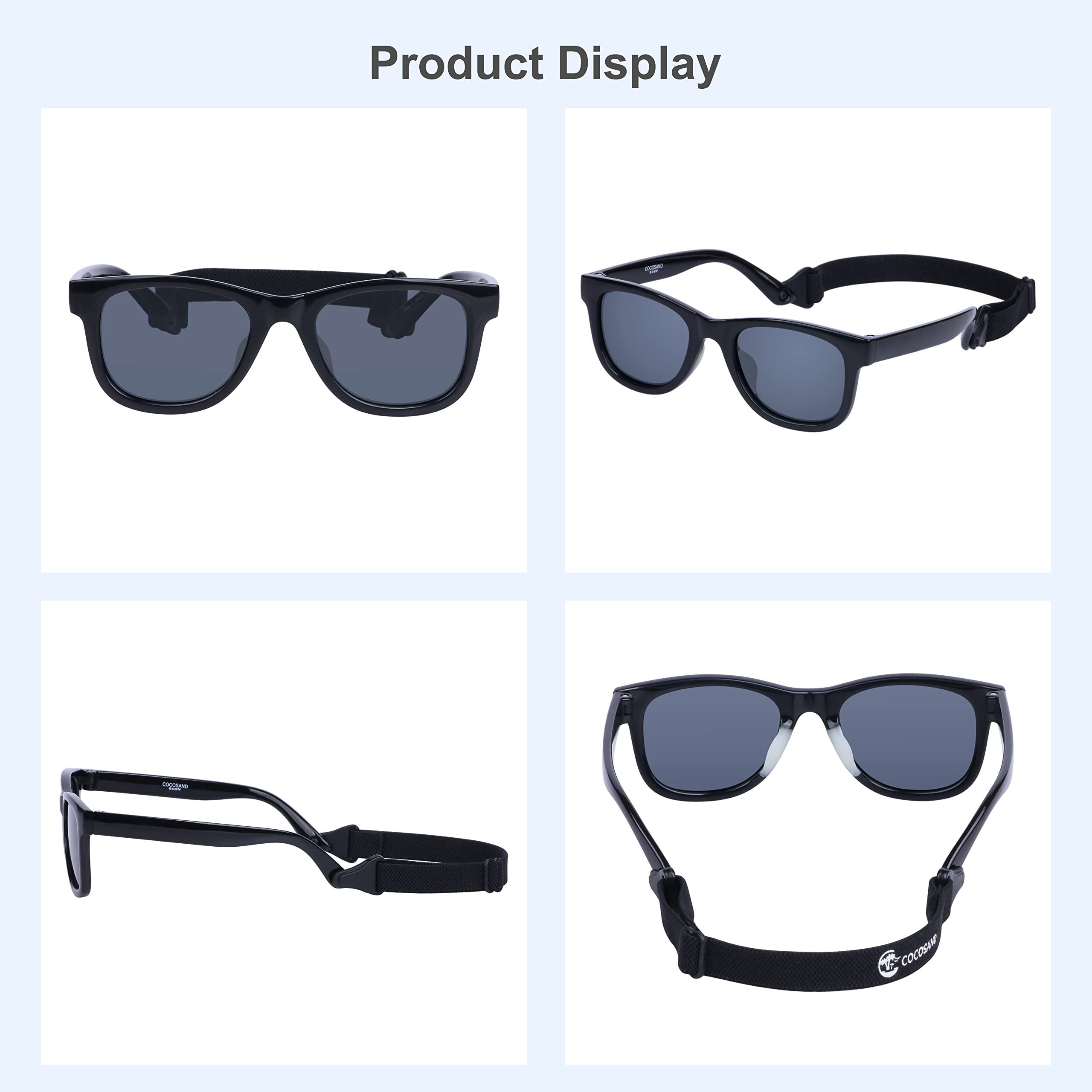 COCOSAND Flexible Polarized Baby Sunglasses with Strap & Silicone Nose Pads
