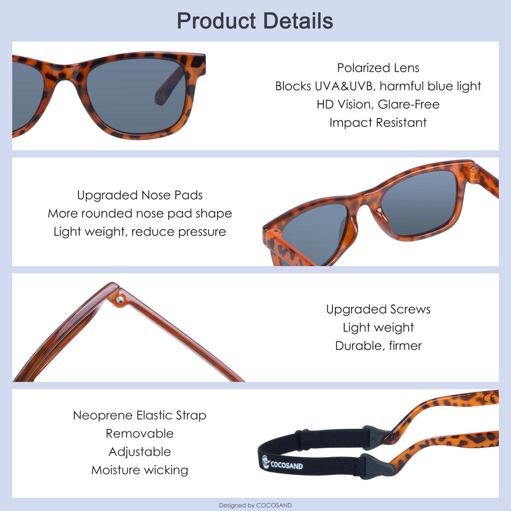 COCOSAND Flexible Polarized Baby Sunglasses with Strap