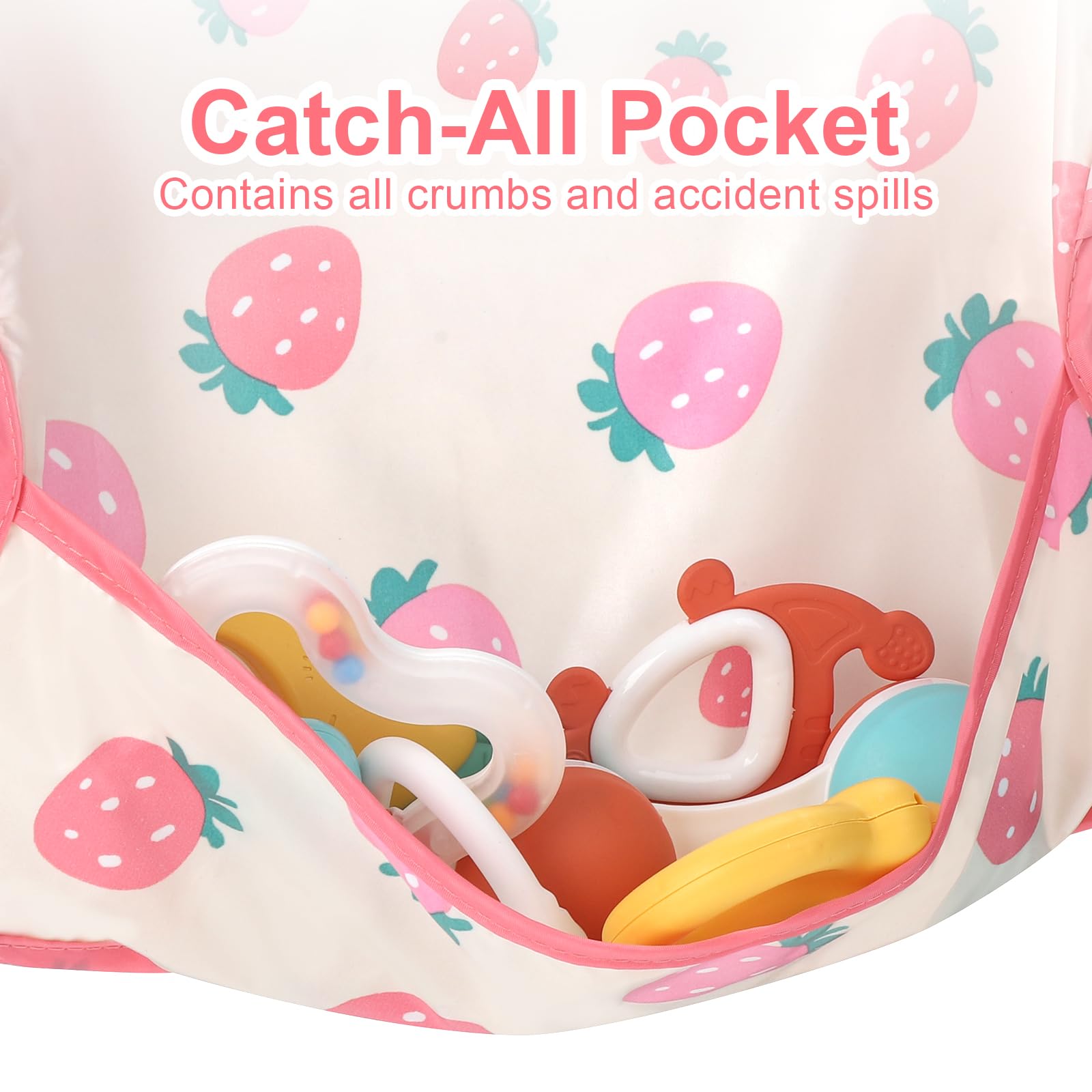 Accmor 3 Pack Waterproof Baby Bibs for Eating, Mess Proof Toddler Feeding Bibs for Girls Boys