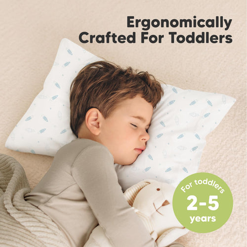 2pk Toddler Pillows 2 Year Old to 5,13x18 Kids Pillow (Spacecrafts)