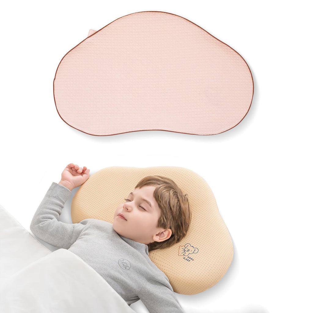 Reidio 1pc Toddler Silicone Pillow Breathable Toddler Pillow with Removable Cotton Pillowcase Kids Pillows for Sleeping Machine Washable (Rose, H1)