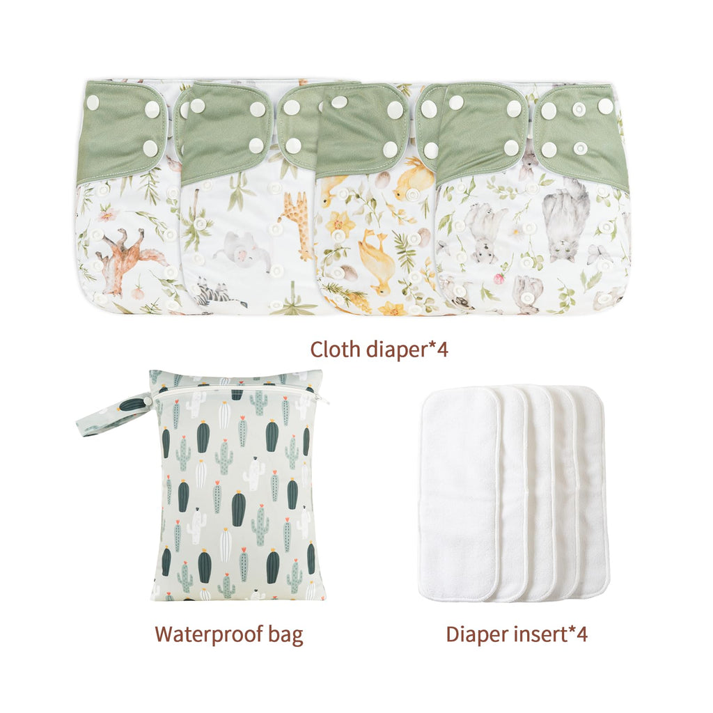 HappyFlute 9 Sets Newborn Baby Cloth Pocket Diapers Adjustable Reusable