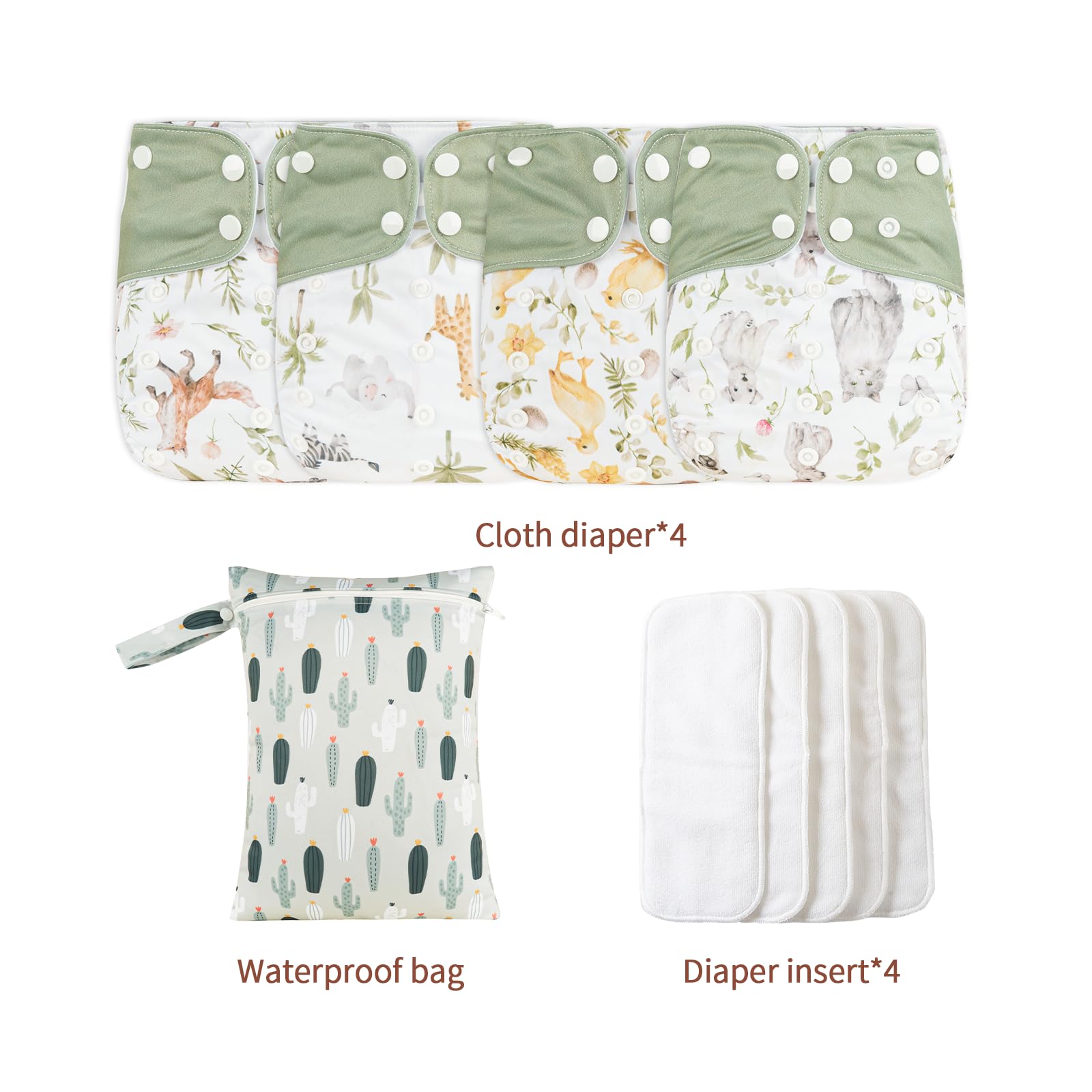 HappyFlute 9 Sets Newborn Baby Cloth Pocket Diapers Adjustable Reusable