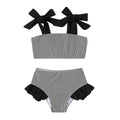 YOUNGER TREE Toddler Girls Two Pieces Swimsuit Color Block Stripe Swimwear Summer Beach Bathing Suit