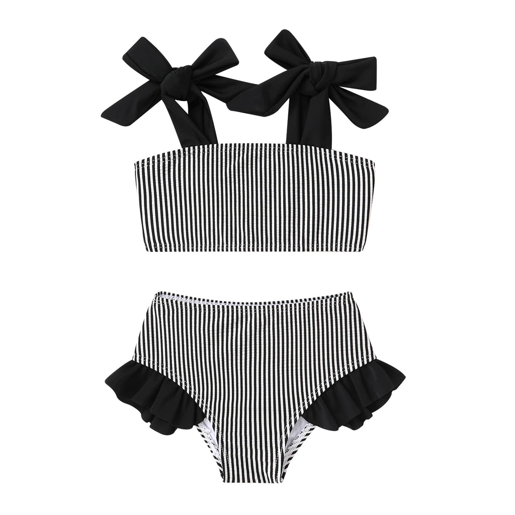 YOUNGER TREE Toddler Girls Two Pieces Swimsuit Color Block Stripe Swimwear Summer Beach Bathing Suit