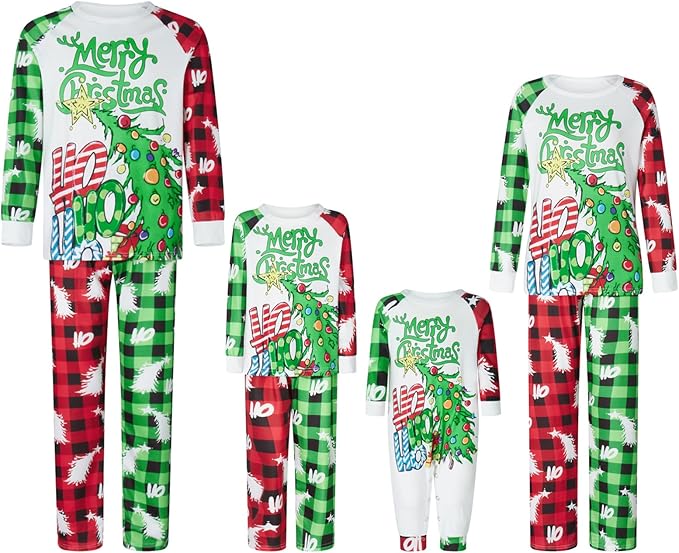 Awoscut Family Christmas Pajamas Matching Pajamas for Family, Xmas PJs Sets Holiday Sleepwear