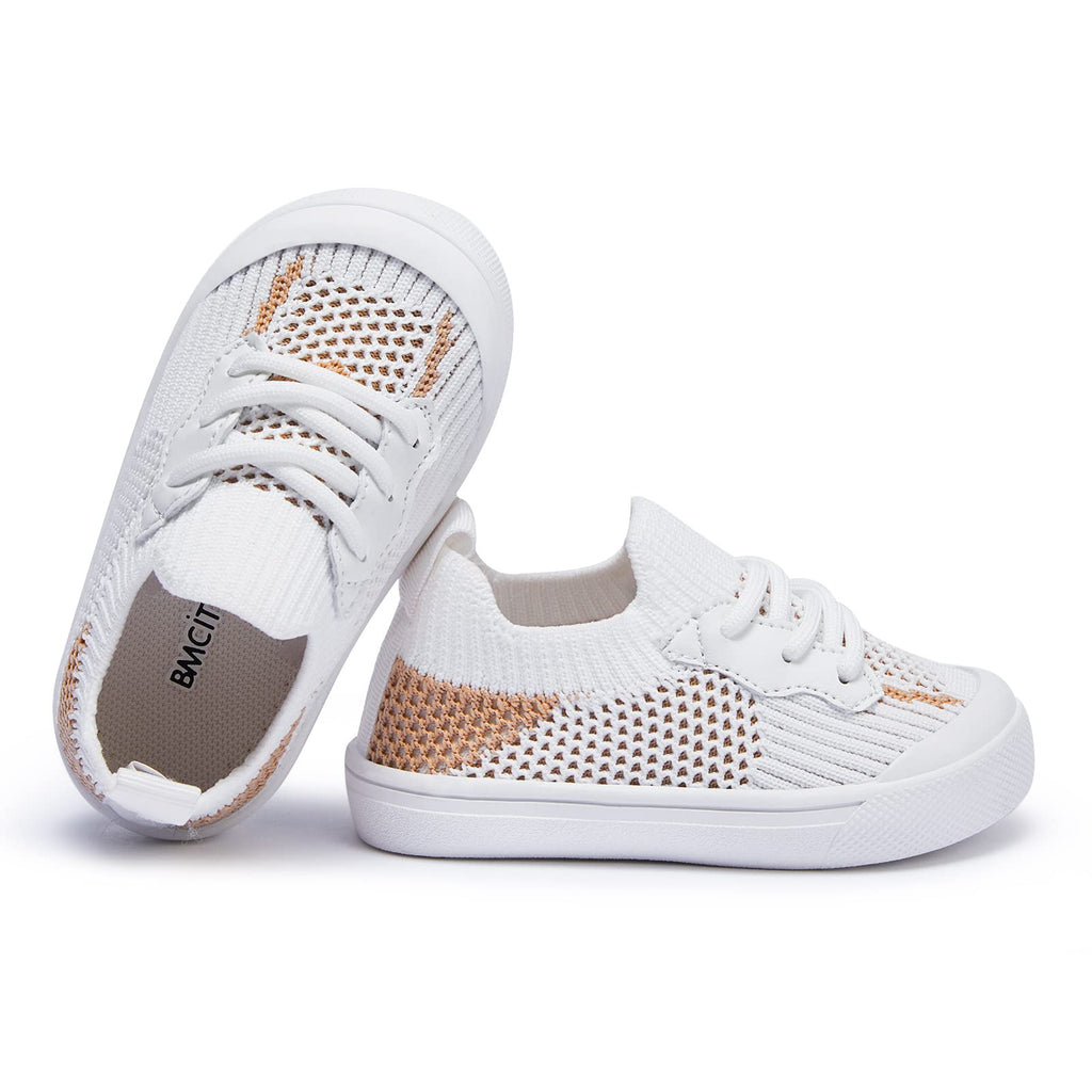 BMCiTYBM Toddler Walking Shoes Baby Boy Girl Barefoot Sneakers Khaki Size 9