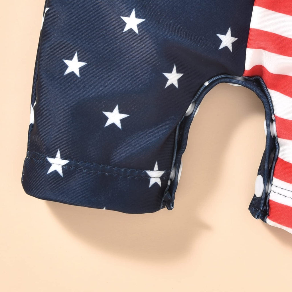 Aalizzwell 6-12 Months Infant Baby Girls One Piece American Flag Long Sleeve Swimsuit 4th of July Bathing Suit Independence Day Swimwear Beach Wear