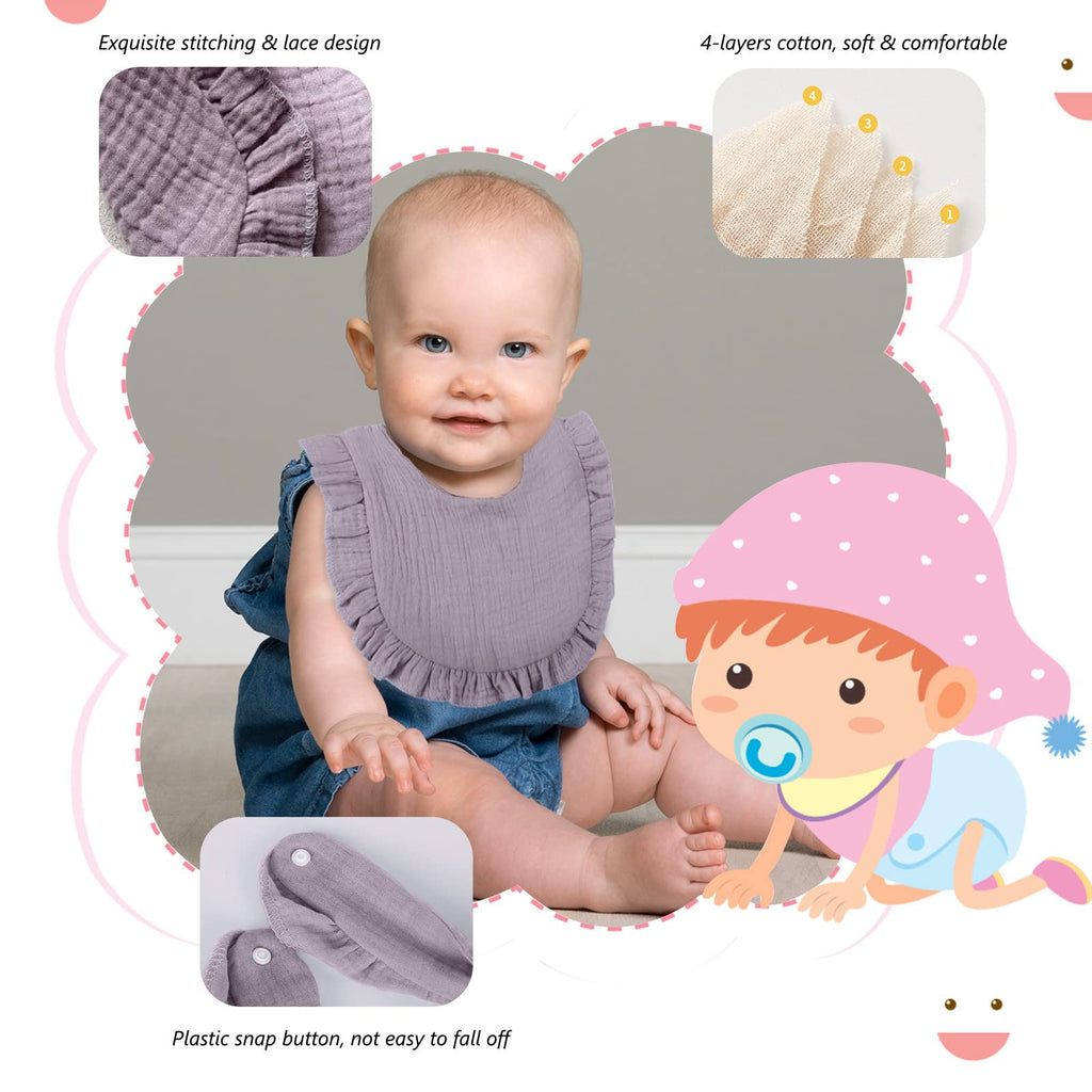 Baby Bibs Muslin Cotton Drool Teething Drooling Bibs for Baby Girl Boy