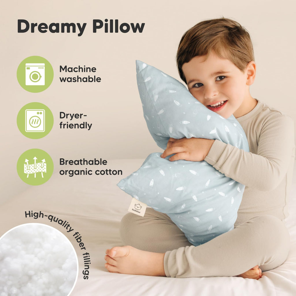 2pk Toddler Pillows 2 Year Old to 5,13x18 Kids Pillow (Spacecrafts)