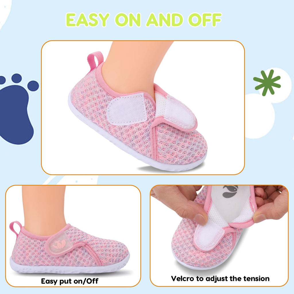 FEETCITY Toddler Shoes Baby Sneakers Boys Girls First Walking Shoes Newborn Crib Shoes Pink Purple