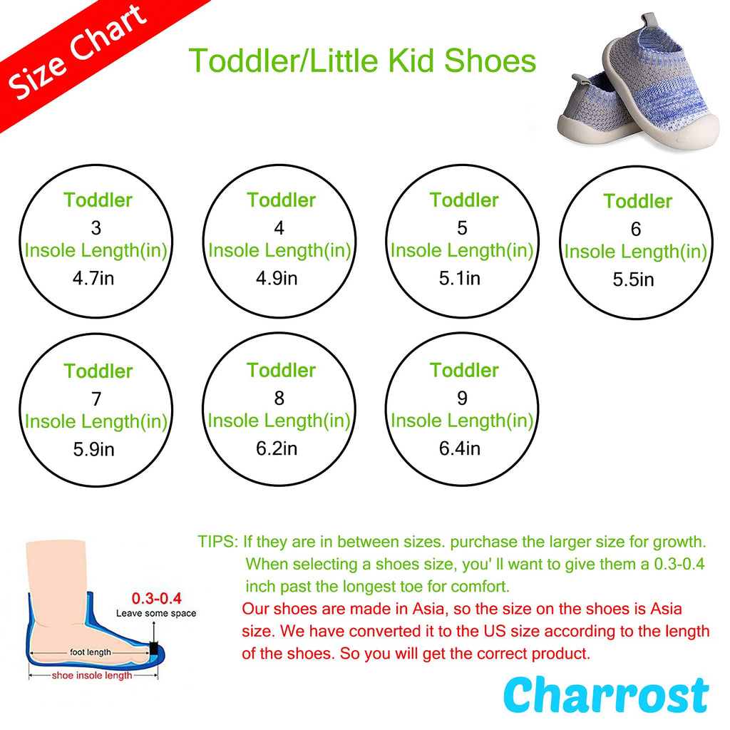 Baby First-Walking Shoes 1-4 Years Kid Shoes Trainers Toddler Infant Boys Girls Soft Sole Non Slip Cotton Mesh Breathable Lightweight Slip-on Sneakers Outdoor(Blue-Grey,6 Toddler) T18