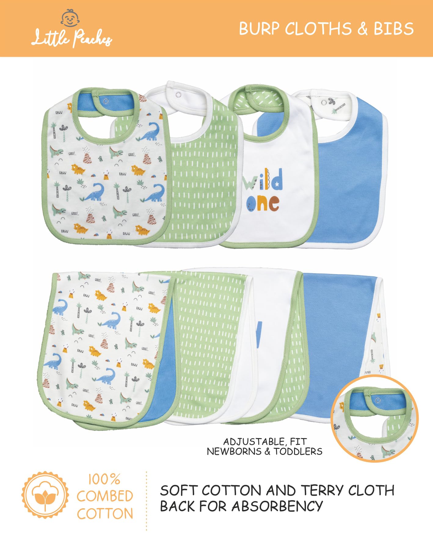 Little Peaches Unisex Newborn Clothes - 25 Piece Gender Neutral Newborn Clothes & Accessories Set - Rawr-some