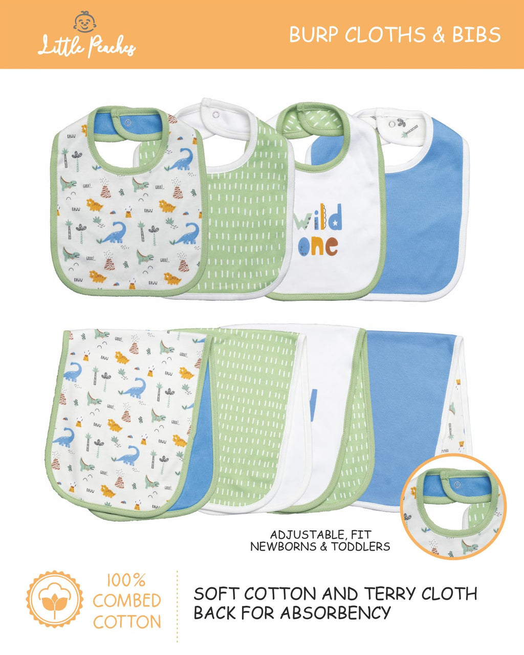 Little Peaches Unisex Newborn Clothes - 25 Piece Gender Neutral Newborn Clothes & Accessories Set - Rawr-some