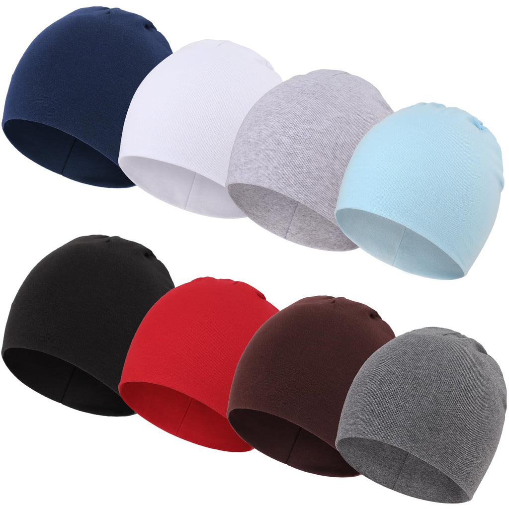 DRESHOW BQUBO 8 Pack Unisex Baby Beanie Hat Infant Toddler Kid Hats Baby Soft Cute Knit Cap Nursery Beanie