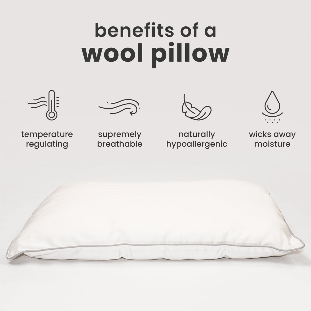 Woolino Toddler Pillow, Premium Breathable 100% Wool Fill & Cotton Cover Toddler Sleeping Pillow, Small Kids Travel Size, 14x19