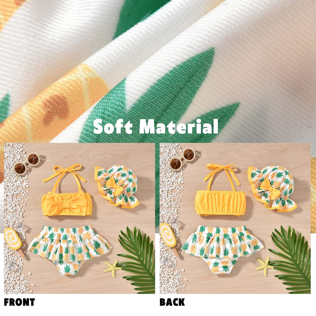 Toddler Baby Girls Swimsuit Pineapple Bikini Two Pieces Bathing Suit Swimwear Summer Beach Set Blue 18-24 Months
