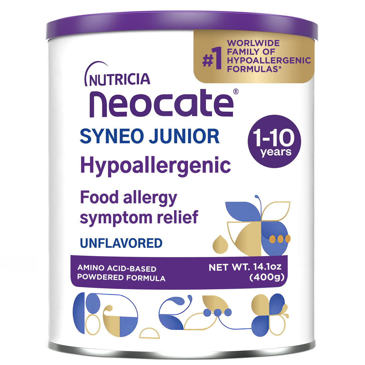 Neocate Junior - 1+ years - Hypoallergenic Toddler Formula for Food Allergy Relief - Nutritionally Complete Dairy Free Formula - Chocolate, 14.1 oz (4-Pack)