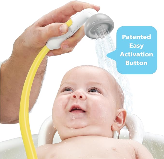 Yookidoo Baby Bath Shower Head - Elephant Water Pump and Trunk Spout - for Newborn Babies in Tub Or Sink (Yellow)