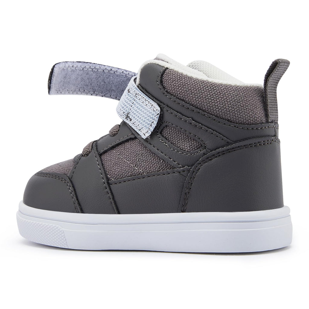 BMCiTYBM Baby High Top Sneakers Infant Walking Shoes Unisex Grey Size 5
