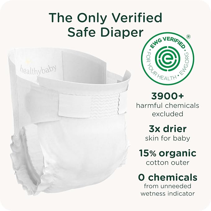 Our Diapers | EWG Verified Safe & Plant-Based Diapers | Leak Protection | Soft Organic Cotton Shell | Chlorine-Free Diaper for Sensitive Skin | Size 3 (16-28 lbs) 120 Count
