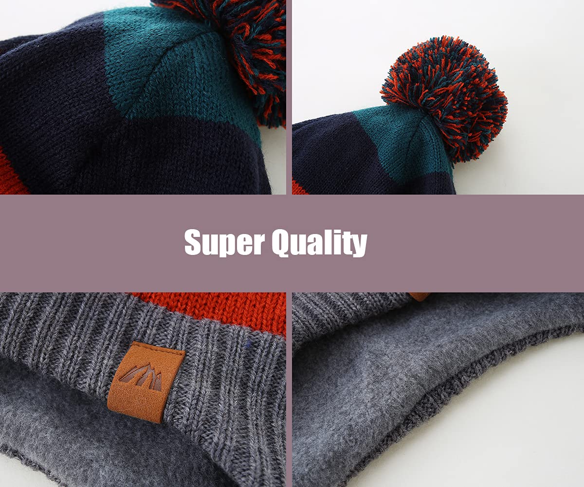 LMLALML Toddler Winter Hat Scarf Set - Kids Knit Warm Fleece Lined Beanie