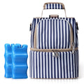 NCVI Breastmilk Bag with 2 Ice Pack, Keep Food Warm/Cold (Stripe)