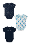 monica + andy Short Sleeve Jack & Jill Bodysuit 3-Pack, Size Newborn, Dinosaur & Space Print, 100% Organic Baby Clothes for Boys & Girls, Sustainable Super Soft Cotton, Newborn, Infant & Toddler Sizes