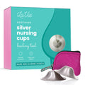 LaVie™ Silver Nursing Cups for Breastfeeding, Soothing Protection for Nursing Nipples of Newborns, Natural Relief for Nursing Moms, 925 Silver Nipple Covers All Natural (Size 2)